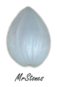 11x8mm Light Sapphire Frosted Matte Flat Back Leaf