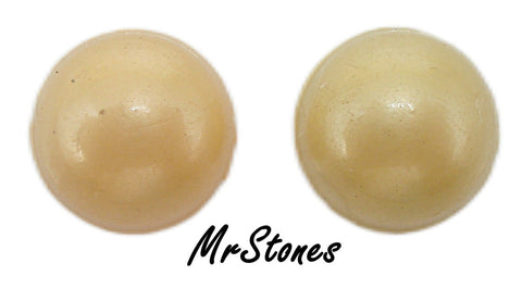 10mm (S14IHPR) Golden Cremes Imitation Glass Pearl Cabochon