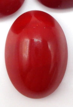 SWAROVSKI Vintage 14x10mm Siam Red Smooth Top Glass Oval Cabochons, Gold Foiled, 14x10 Ovals SWAROVSKI Vintage 14x10mm Siam Red Smooth Top Glass Oval Cabochons, Gold Foiled, 14x10 Ovals