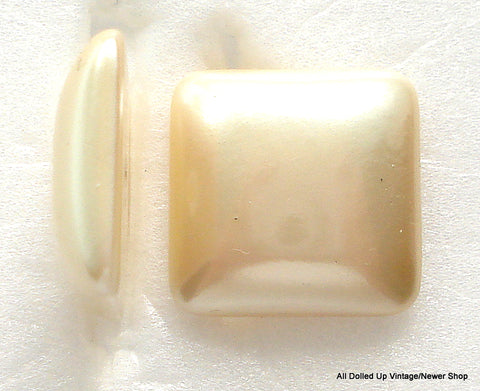 16MM ACRYLIC LOW DOME SQUARE FAUX PEARL CABOCHONS