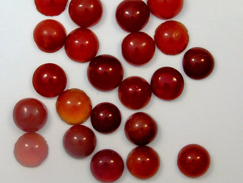 6mm (S6) Natural Carnelian Round Cabochon