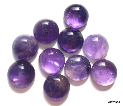 7mm (S1AM) Natural Amethyst Round Cabochon