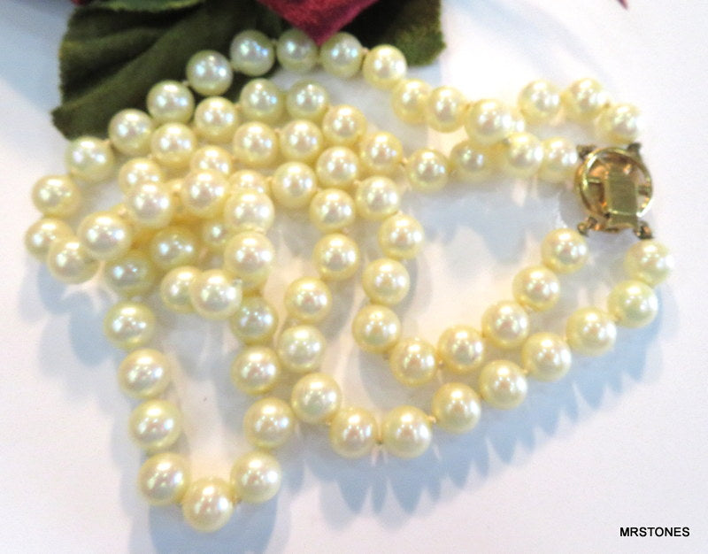 Ciner 2 Strand Glass Pearl Necklace MrStones
