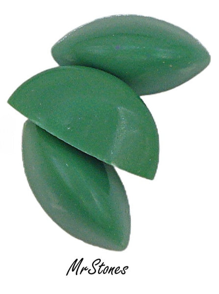 18x9mm (3185) Opaque Green Marquise Navette 8mm Spine High Dome Cabochon