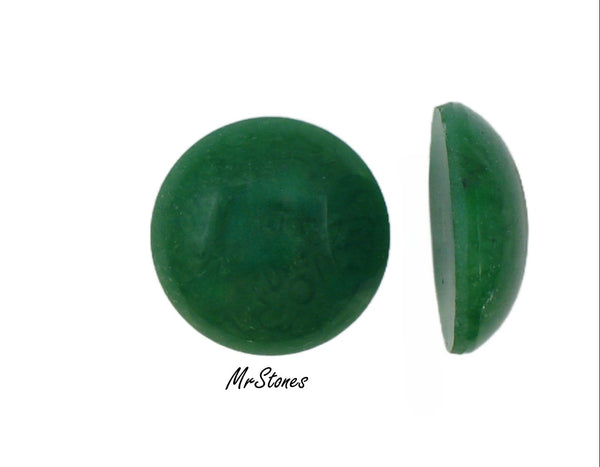 18mm or 21mm (1684) Apple Mottled Jade Round Cabochon Japan