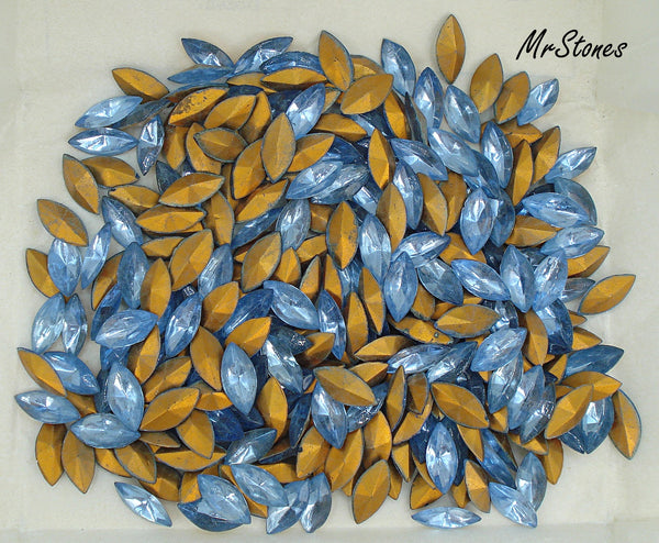 15x7mm (4200/2) TTC Light Sapphire Marquise Navette West Germany 5pk/$1.00