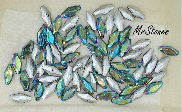 15x7mm (4750/2) Green Tourmaline AB Coffin Shape Hexagon 1pc or 5pc