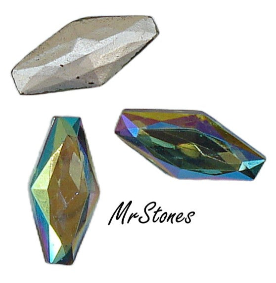 15x7mm (4750/2) Green Tourmaline AB Coffin Shape Hexagon 1pc or 5pc