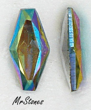 15x7mm (4750/2) Green Tourmaline AB Coffin Shape Hexagon 1pc or 5pc