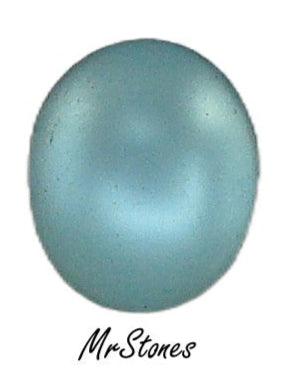 12x10mm (2195) Frosted Aqua Bombe Oval Matte Cabochon 1pc, 5pc, 60pc Pkg