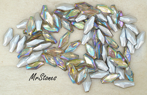 15x7mm (4750/2) Light Smoked Topaz AB Coffin Shape Hexagon West Germany