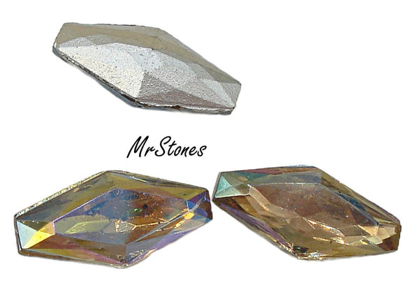 15x7mm (4750/2) Light Smoked Topaz AB Coffin Shape Hexagon West Germany