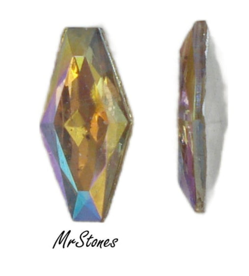 15x7mm (4750/2) Light Smoked Topaz AB Coffin Shape Hexagon West Germany