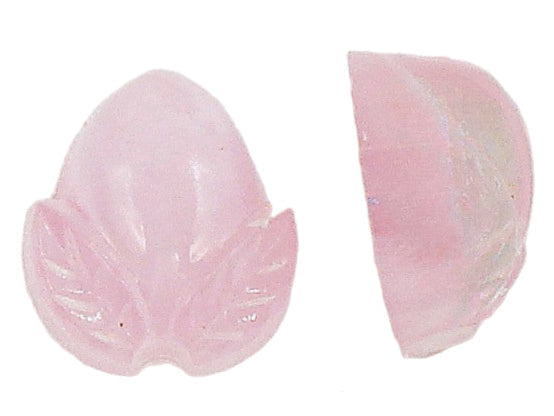 11x10mm (ACORN) Light Pink Moonstone Glass Acorn Tulip (10.5x9.5x5mm)