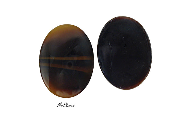 40x30mm (2195) Brown Horn Oval Low Dome Cabochon