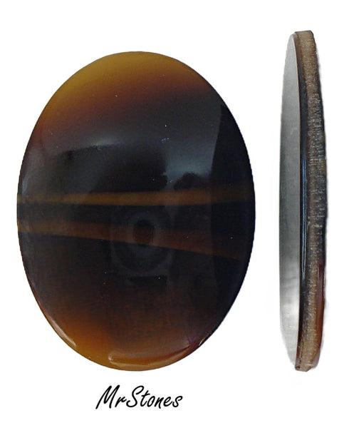 40x30mm (2195) Brown Horn Oval Low Dome Cabochon