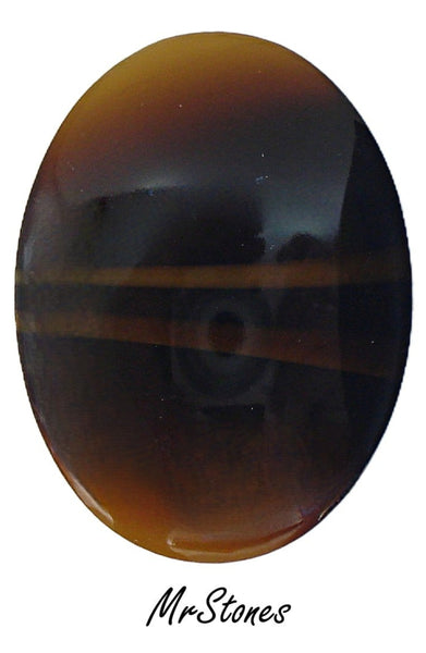 40x30mm (2195) Brown Horn Oval Low Dome Cabochon