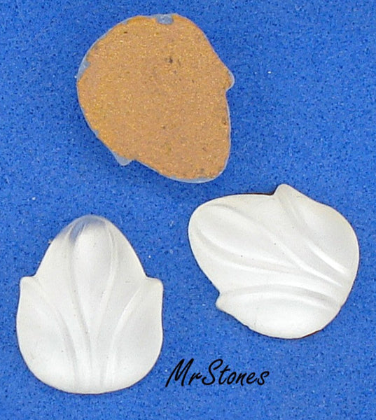 12x10mm (ACORN) Crystal Frosted Matte Acorn Leaf Flatback