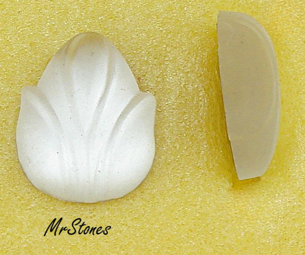 12x10mm (ACORN) Crystal Frosted Matte Acorn Leaf Flatback