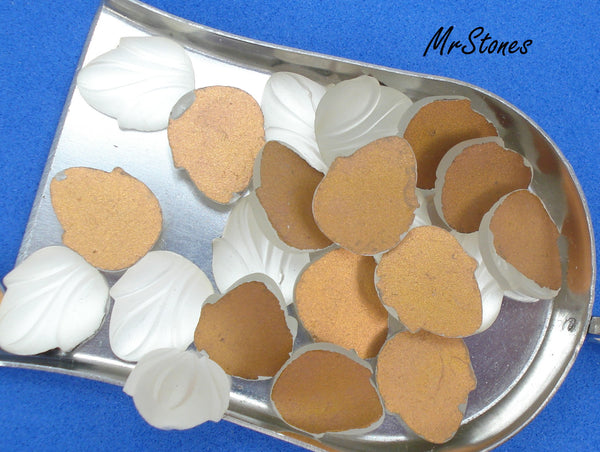 12x10mm (ACORN) Crystal Frosted Matte Acorn Leaf Flatback