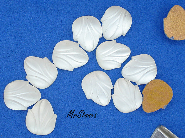 12x10mm (ACORN) Crystal Frosted Matte Acorn Leaf Flatback