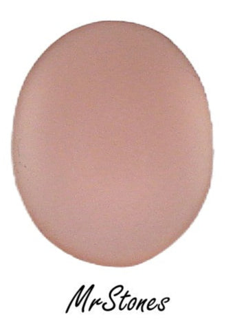 12x10mm (2195) Frosted Matte Rose Pink Bombe Back Unfoiled Oval Cabochon