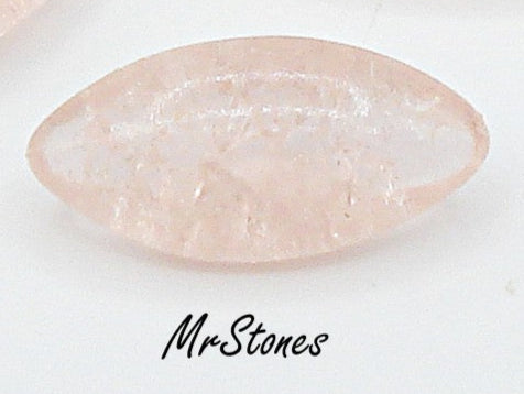 10x5mm (3146) Pink Crackle Marquise Navette Buff Top Doublet