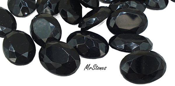 18x13mm (4130/2) TTC Jet Unfoiled Oval Shape