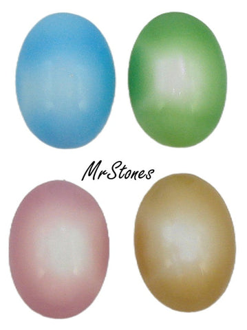 18x13mm (2195) Flamingo Oval Cabochon Blue-Green-Pink-Beige