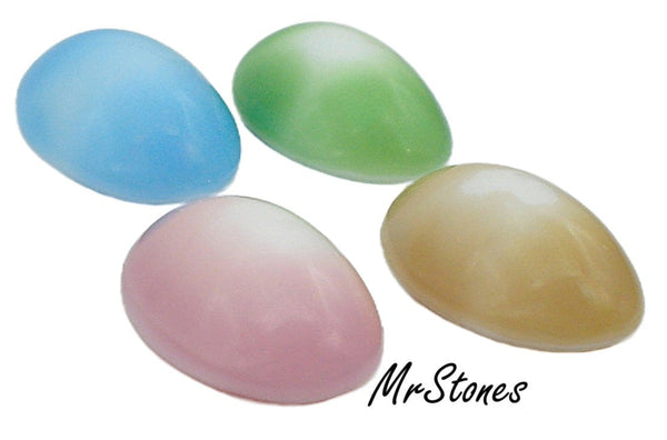 18x13mm (2195) Flamingo Oval Cabochon Blue-Green-Pink-Beige