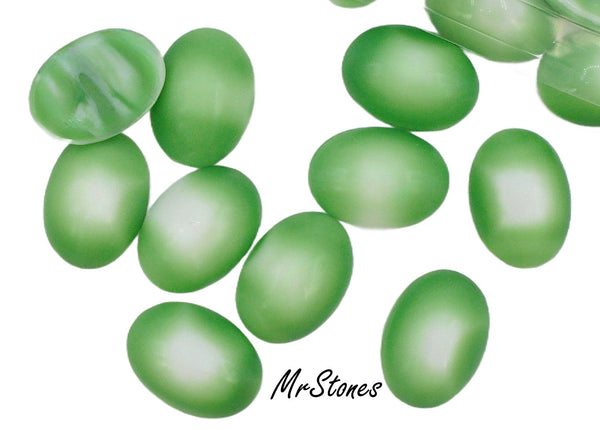 18x13mm (2195) Flamingo Oval Cabochon Blue-Green-Pink-Beige