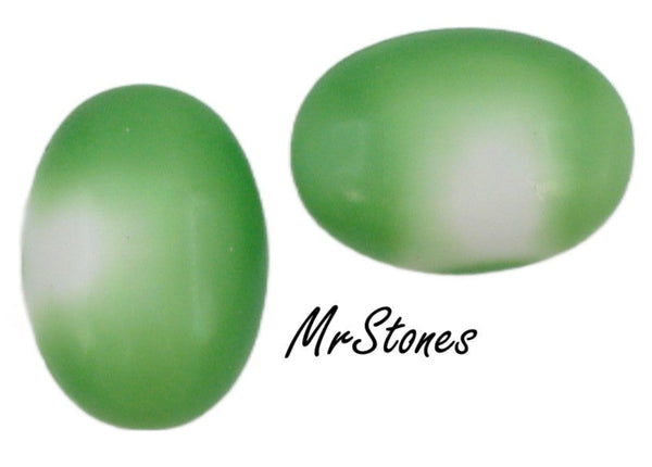 25x18mm (2195) Green Flamingo Oval Cabochon