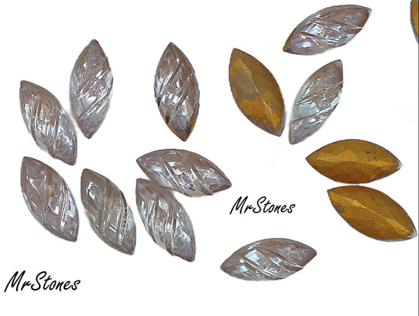 15x7mm (3146) Sappharine Saphiret Marquise Navette Buff Top Doublet w/ 2 Slant Cuts