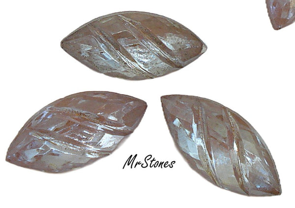 15x7mm (3146) Sappharine Saphiret Marquise Navette Buff Top Doublet w/ 2 Slant Cuts