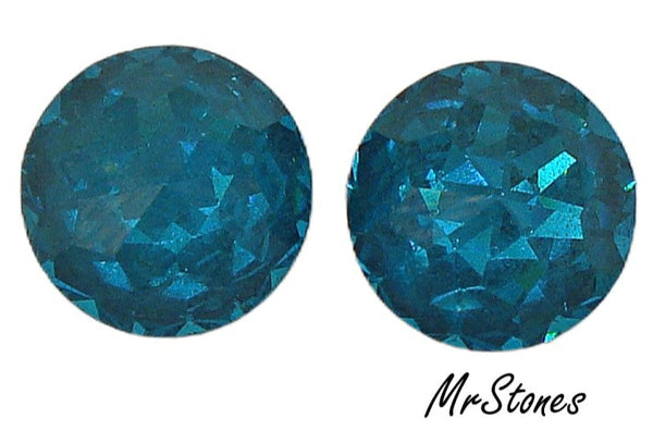 18mm (2020) Blue Zircon Rauten Round Rose Cut