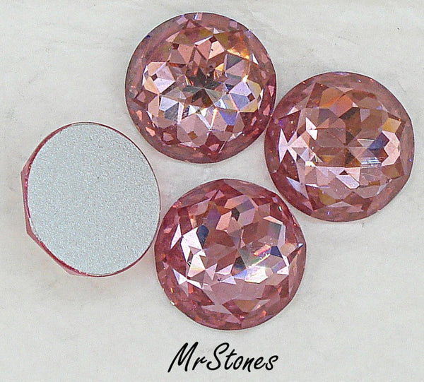 18mm (2040) Light Rose Round Rauten Rose Cut