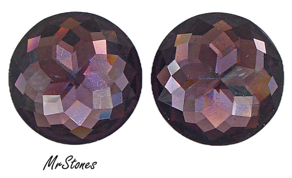 22mm (2041) Amethyst Round Rauten Rose Cut
