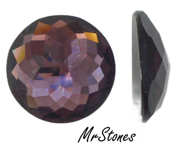 22mm (2041) Amethyst Round Rauten Rose Cut