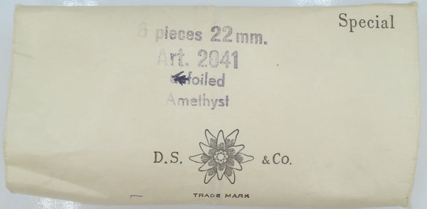 22mm (2041) Amethyst Round Rauten Rose Cut