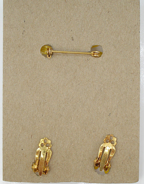 DuBarry Yellow Black Green Enamel Flower Set