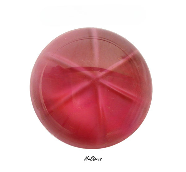 25mm (1684) Ruby Moonstone Star Round Cabochon Czech