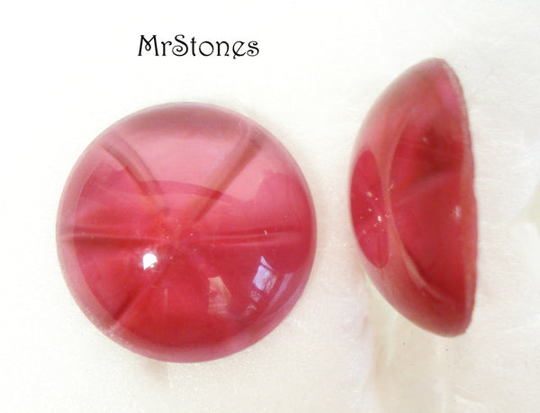 25mm (1684) Ruby Moonstone Star Round Cabochon Czech