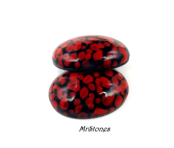 25x18mm (1685) Red Matrix Oval Cabochon