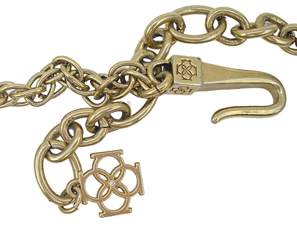 Vintage Designer Logo Complex Prong Setting Smoked Topaz Rhinestones