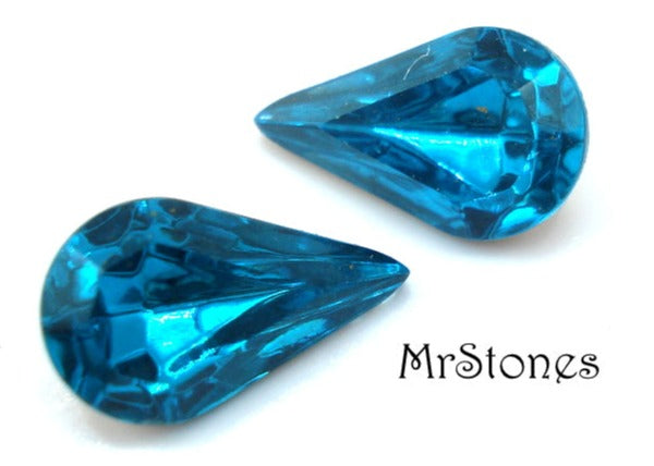 10x6mm (4300/2) TTC Blue Zircon Pear Shape Teardrop