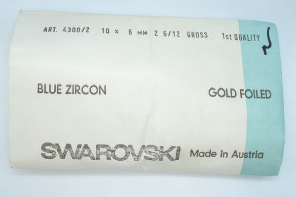 10x6mm (4300/2) TTC Blue Zircon Pear Shape Teardrop