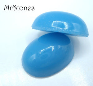 18x13mm (2195) Blue Turquoise Oval Cabochon Japanese 6.5mm Dome