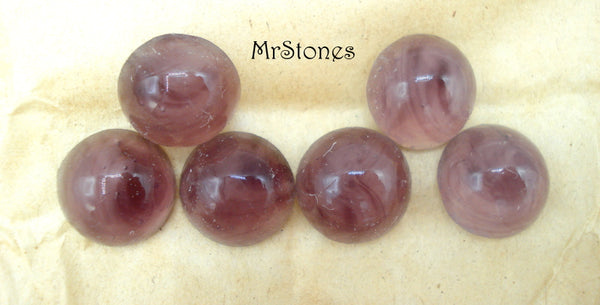 13mm (1684) Glass Amethyst Quartz Round Cabochon Japan
