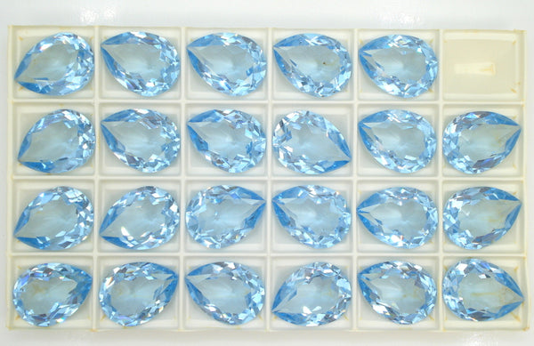 20x15mm (4320) Aqua Blue Unfoiled Pear Pendeloque Shape