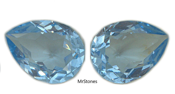 20x15mm (4320) Aqua Blue Unfoiled Pear Pendeloque Shape